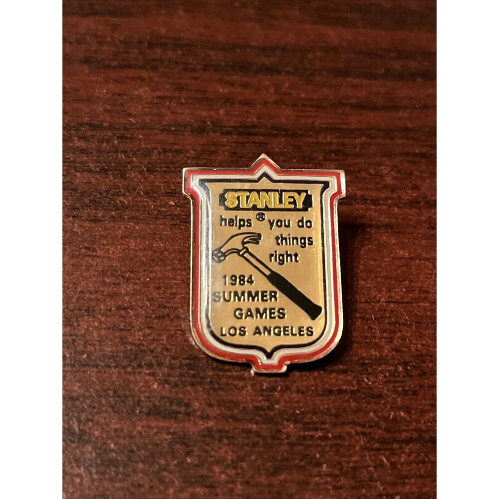 1984 Los Angeles Olympics‎ Stanley Tools Lapel Hat Pin - Picture 1 of 3